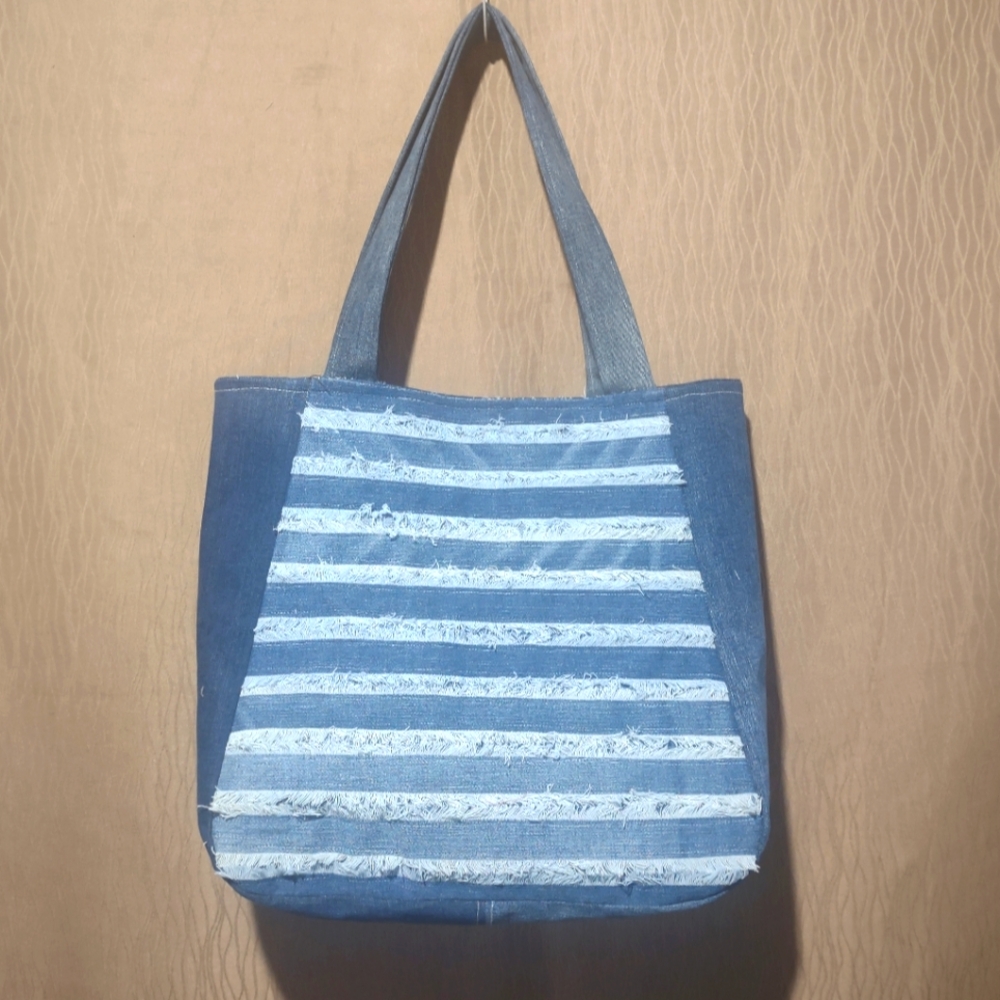 Handmade Upcycled Denim Tote Bag 14